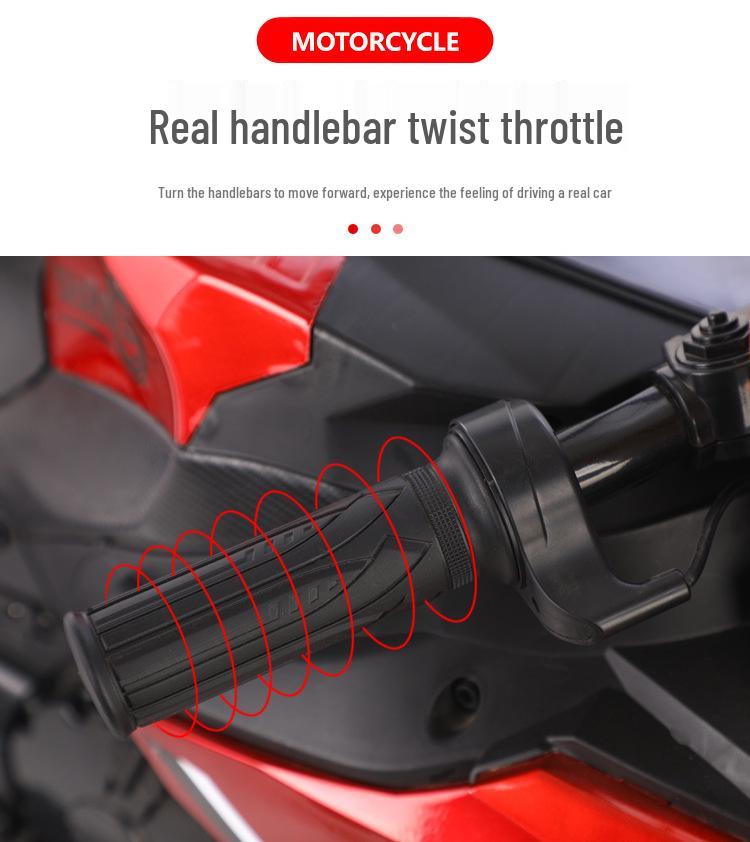 Детский двухместный перезаряжаемый двухколесный электромотоцикл с музыкой