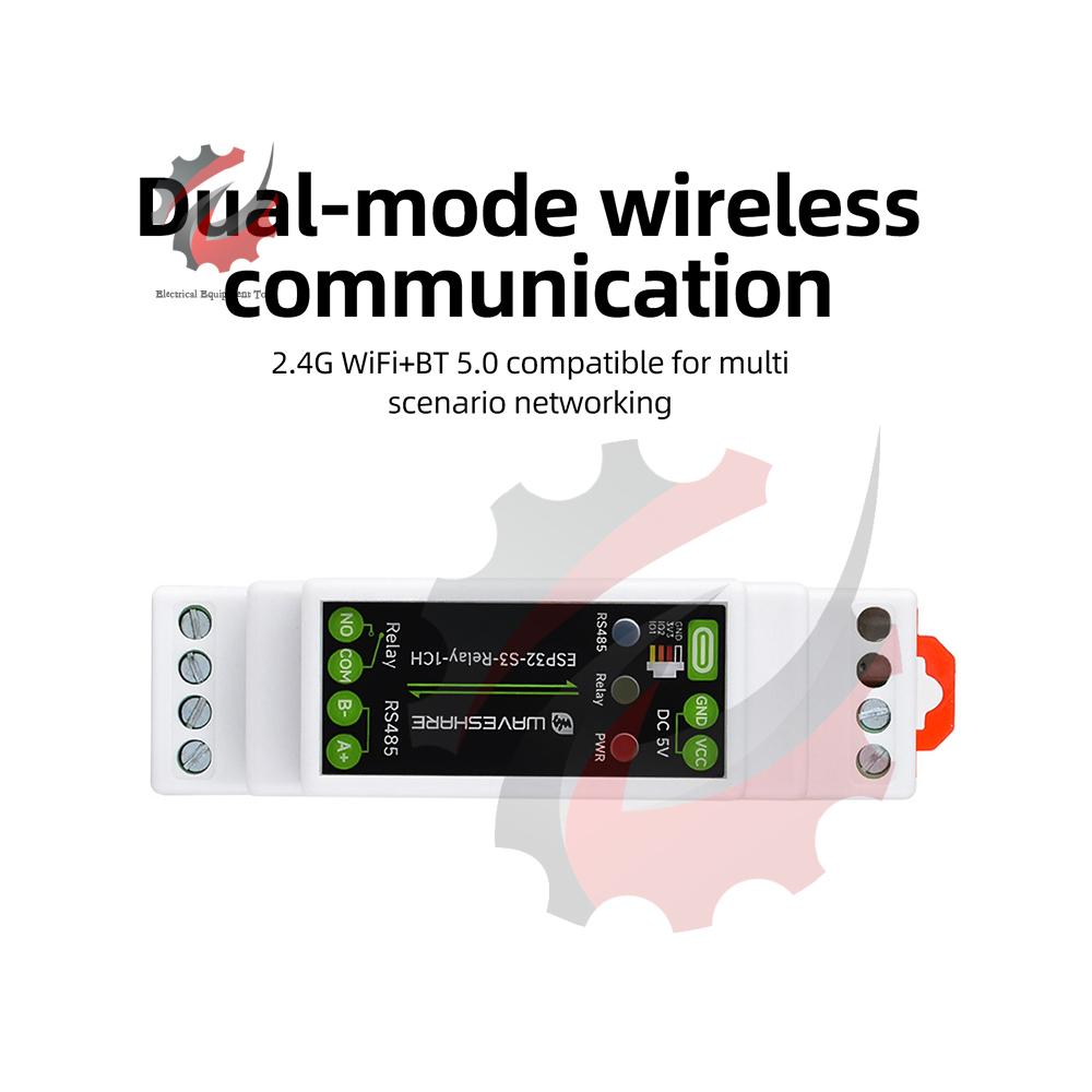 Waveshare ESP32-S3 Relay Module with Dual WiFi Bluetooth 5.0 RS485 Industrial Shell for Communication Development Board