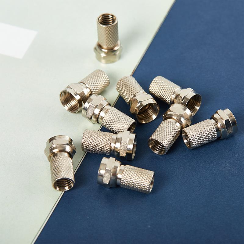 10 шт. Металлические скручивающиеся вилки коаксиального кабеля Rg6 F-типа для спутникового телевидения