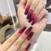 Artificial Nails Burgundy Gradient Long Ballet Nails Manicure Patches Nail Patches Wear Nails