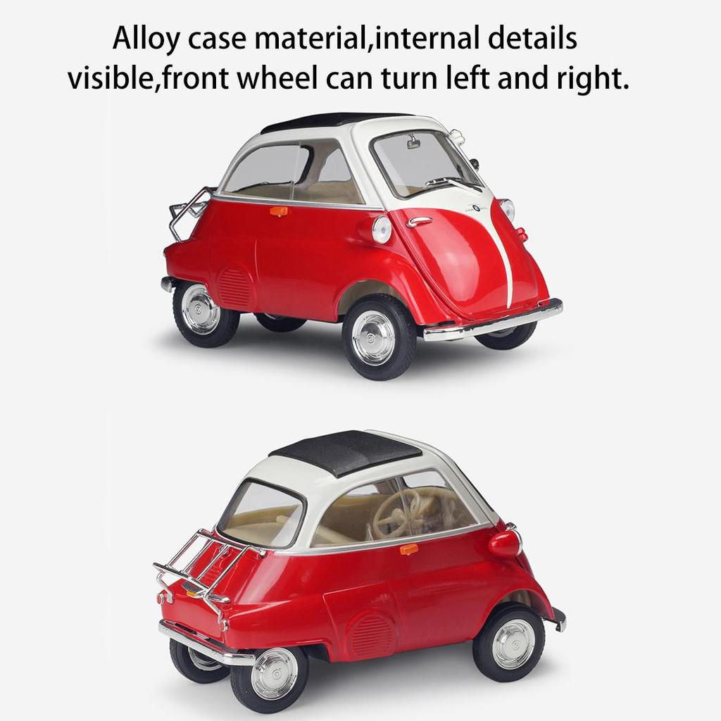 1/18 WELLY BMW Isetta, модель автомобиля из сплава, литье под давлением, металлические игрушечные автомобили, модель автомобиля, высокая имитация, коллекция, детские подарки