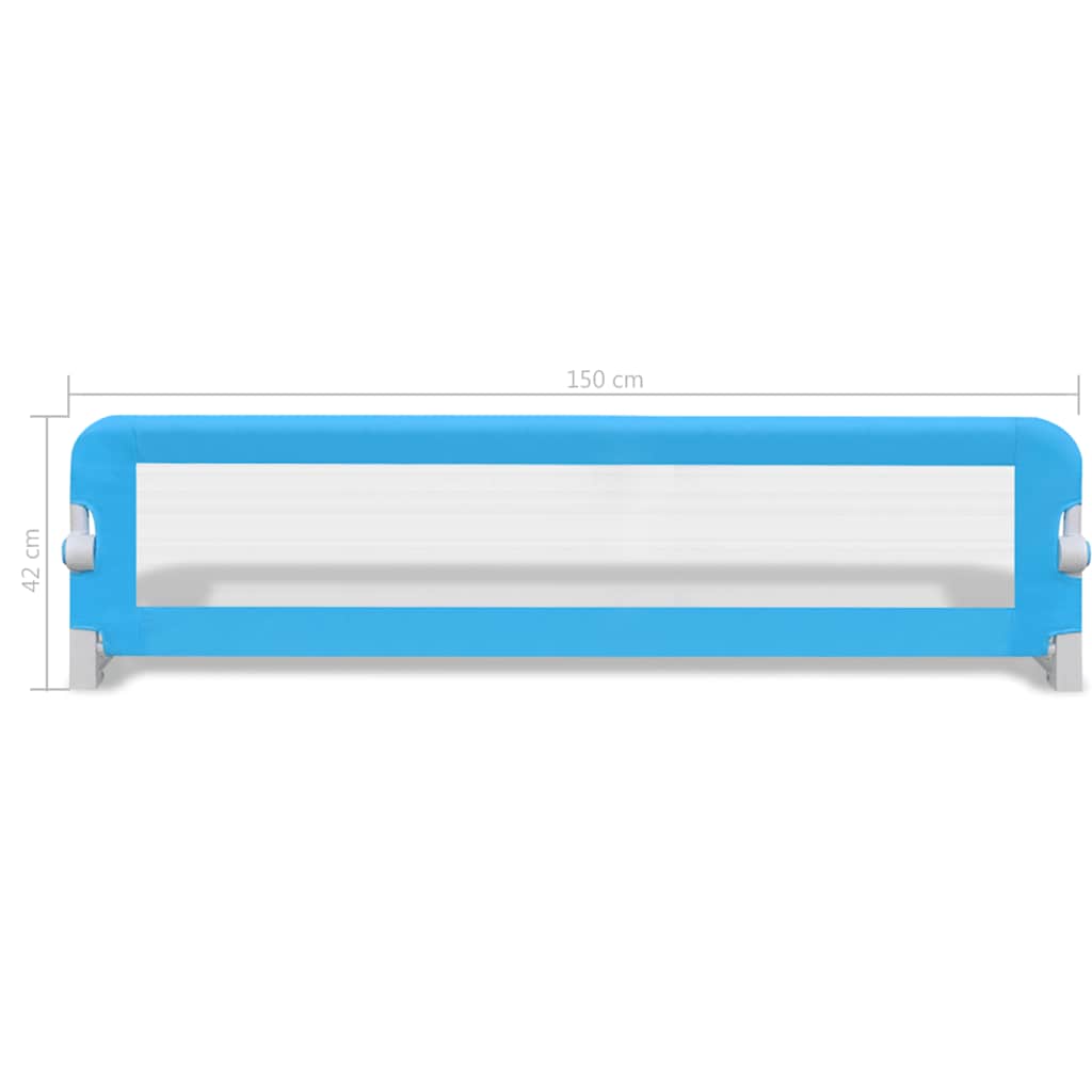 Toddler Bed Safety Rail 2 pcs Blue 150 x 42 cm