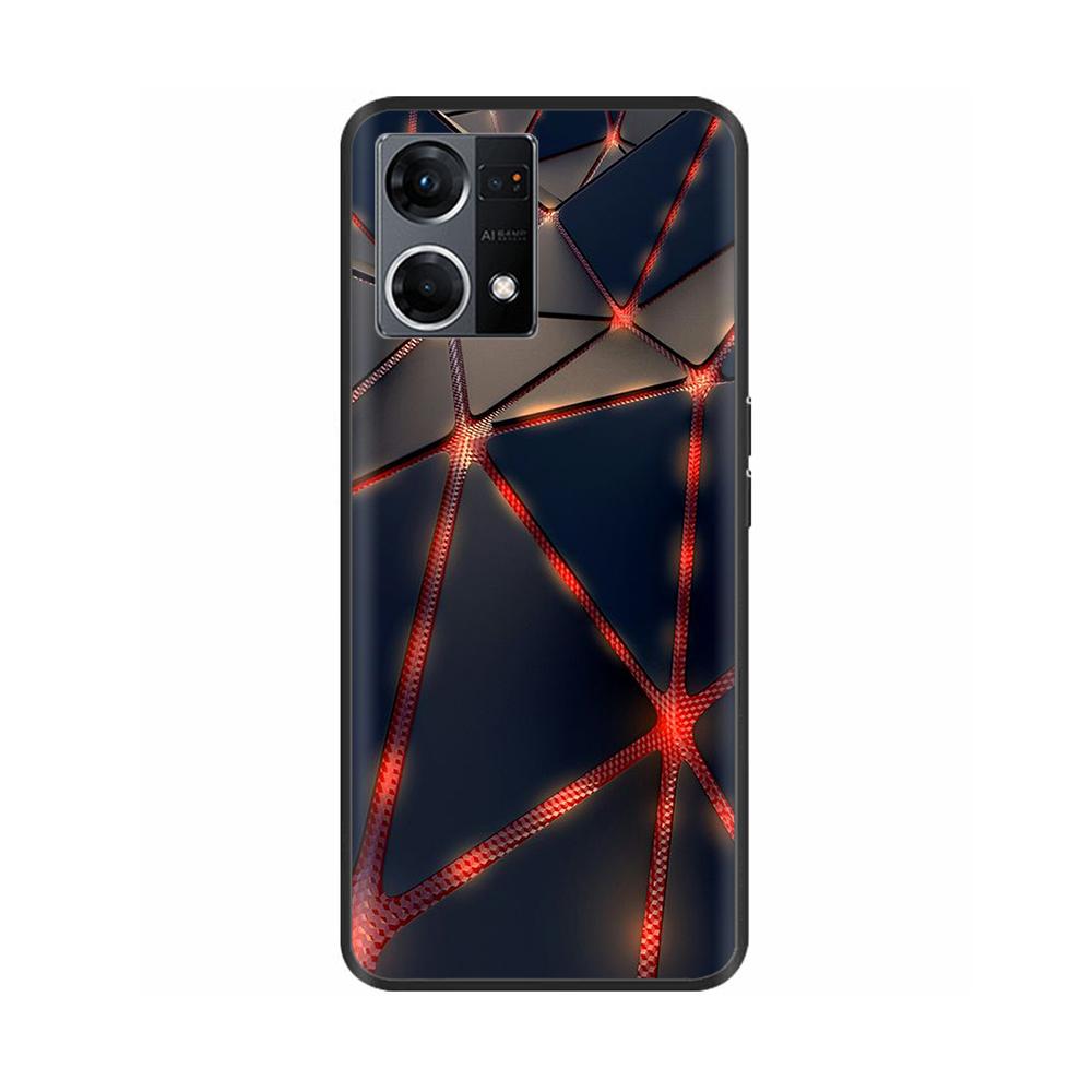Чехол для Oppo Reno7 4G Чехол Reno7 Силиконовый Мягкий Ударопрочный ТПУ Задние крышки для OPPO F21 Pro Reno 7 4G Чехол Черный Бампер Fundas
