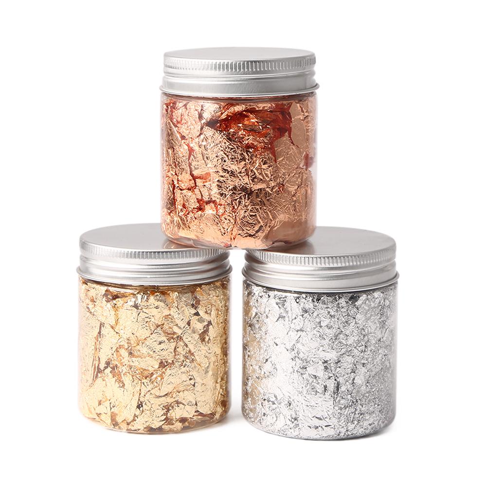 Фольга из розового золота, имитация чешуек, серебряные листочки, фрагменты блесток, блестящая бумага, конфетти, косметика для ногтей, сделай сам, искусство, ремесла