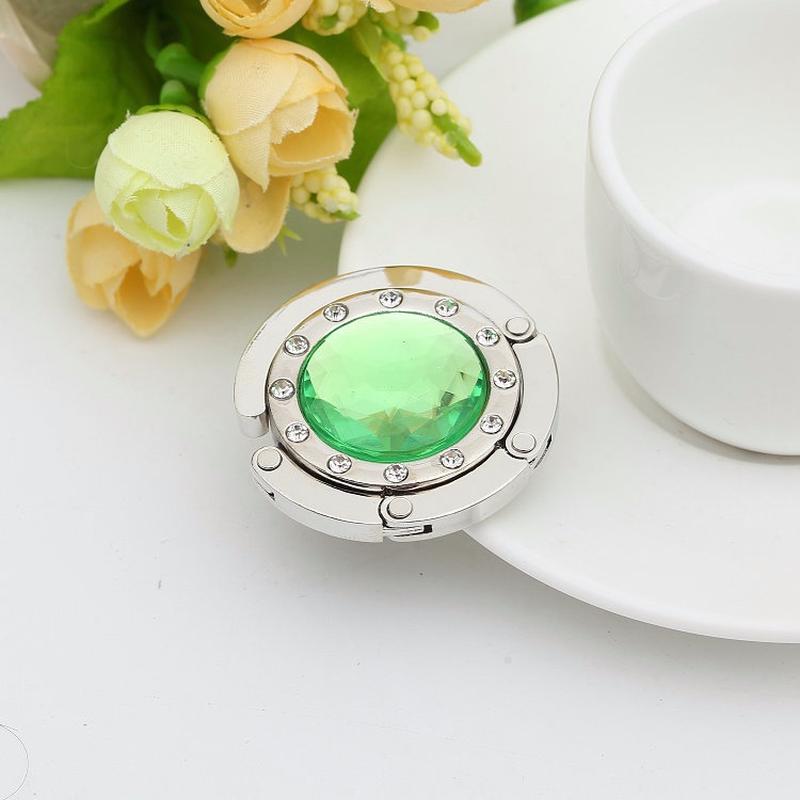 1Pcs Portable Women Purse Folding Rhinestone Crystal Alloy Handbag Bag Hanger Hook Holder