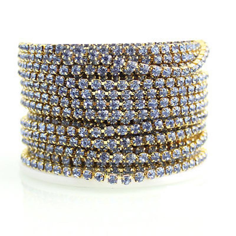 Лучшая цепочка со стразами, 10 м, отделочная лента, хрустальное стекло, прозрачные блестящие стразы, декор «сделай сам»