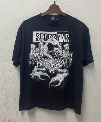 Футболка унисекс с графическим принтом группы Scorpions, короткий рукав, ретро, черная, S-5XL, репринт