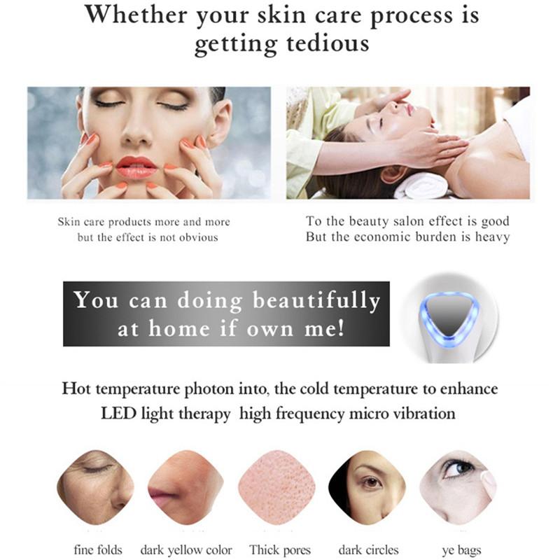 Бытовое импортное устройство для горячего и холодного лица, массажное устройство, импортное устройство EMS, многофункциональное косметическое устройство с цветным освещением
