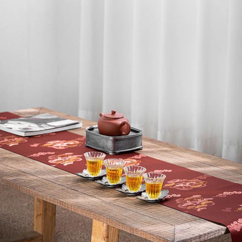 Chinese Style Tea Mat Cotton and Linen Brocade Waterproof Absorbent Vintage Table Cloth Household Table Decoration Tea Towel New