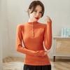 Женская нижняя рубашка с полуводолазкой, осенне-зимняя новая однотонная однотонная футболка в корейском стиле с длинными рукавами