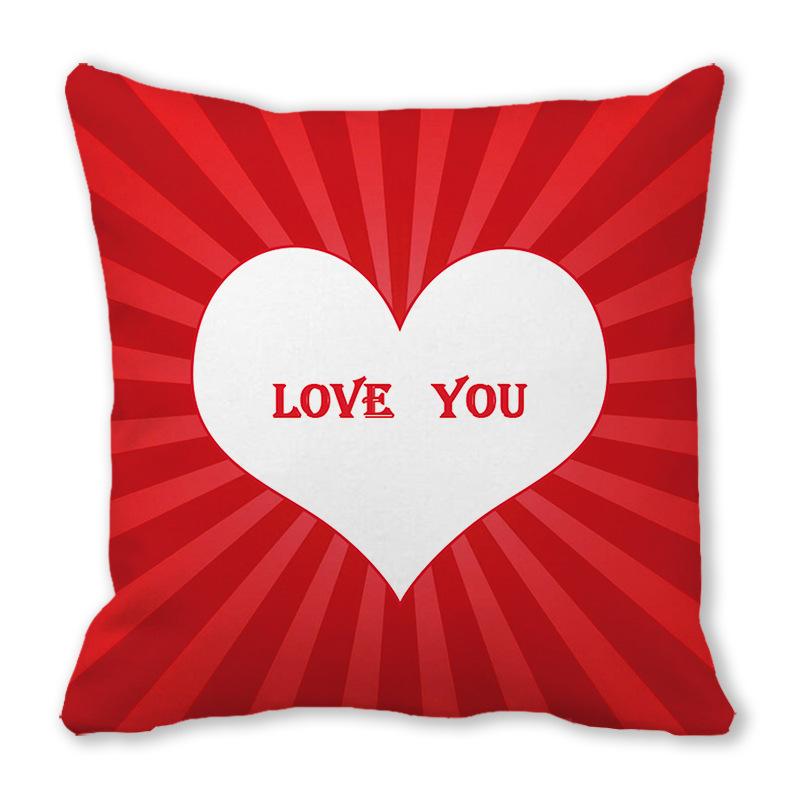 Big Love Valentine'S Day Digital Printing Short Plush Pillow Covers Decorative For Car Sofa Office Cushion Cover Home Goods
