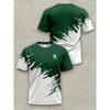 Mens Short Sleeve Round Neck T-Shirt With Bold Lightning Print Quick-Dry Breathable Cotton Blend Slim Fit Daily Wear
