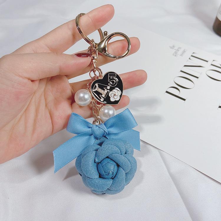 Сделай сам Жемчужная цепочка Двусторонняя брелок-камелия - Элегантный кулон в корейском стиле для женщин