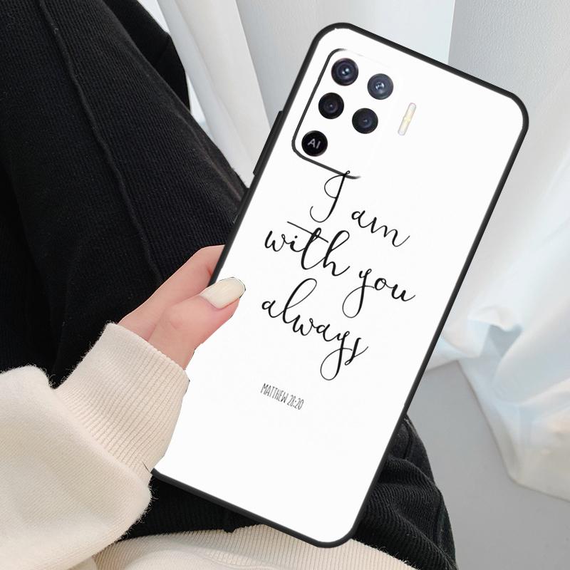 Христос Иисус Библейский стих Крест Чехол Для Oppo A40 A60 A80 A5 Pro A15 A16 A17 A57 A77 A94 A74 A54 A76 A96 A18 A38 A58 A78 A98