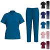 Women's Uniforms Quick-drying Fabric Zipper Collar with Pockets Short-sleeved Pants Solid Color Nurses Work Uniforms Suit