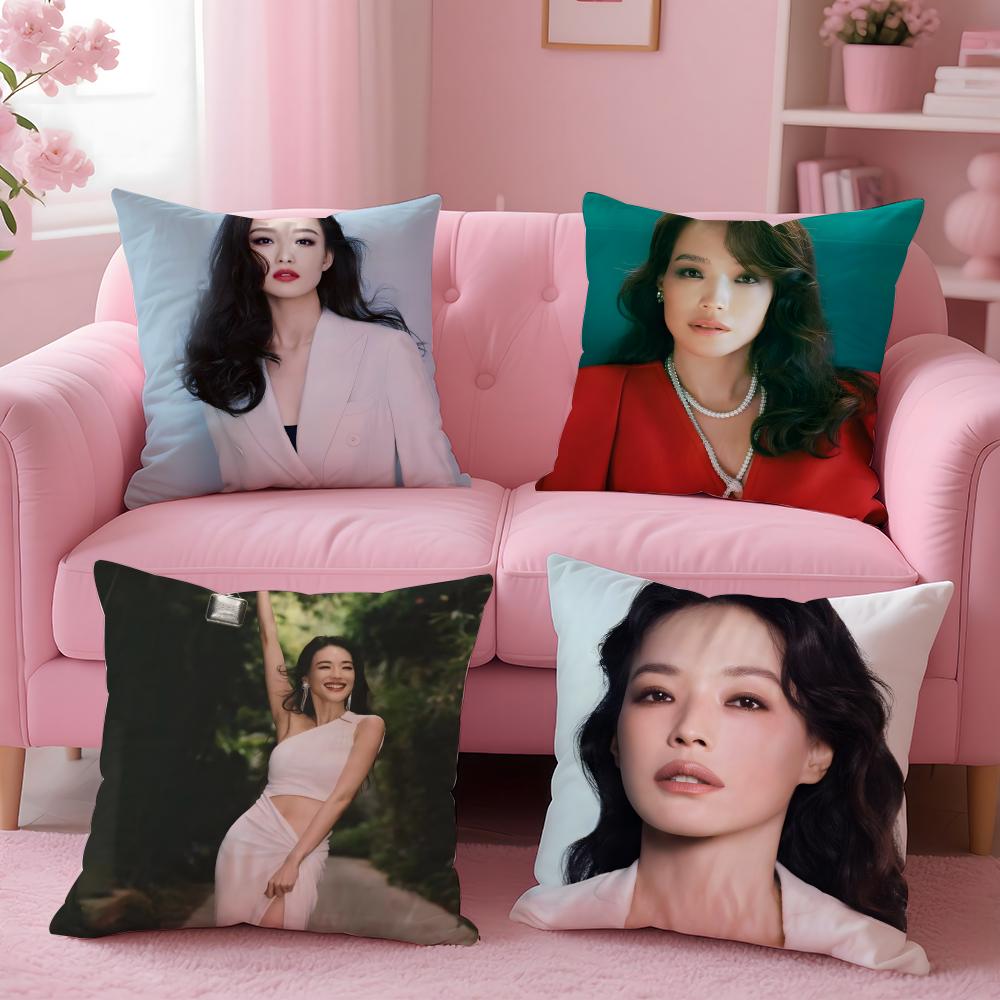 Chinese star Fashion elegant SShu Qi Cushion Cover Pillow Case Soft Friendly Fabric  Concealed Zipper