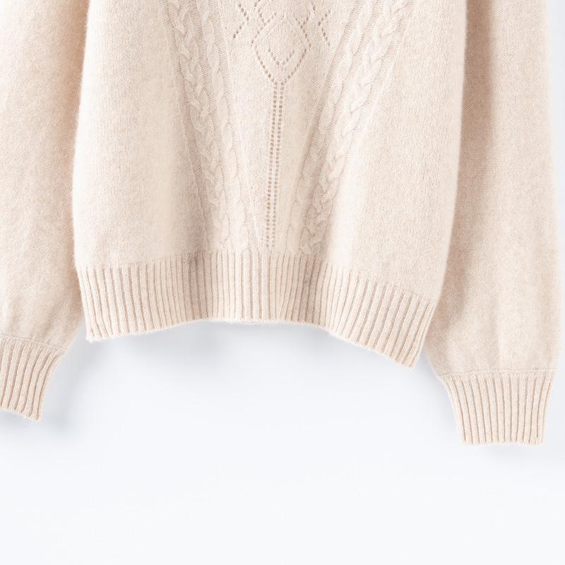 Женский кашемировый свитер Qinghe Cashmere 30% Кашемир 70% Шерсть Осенне-зимний кашемировый пуловер Мягкий и теплый