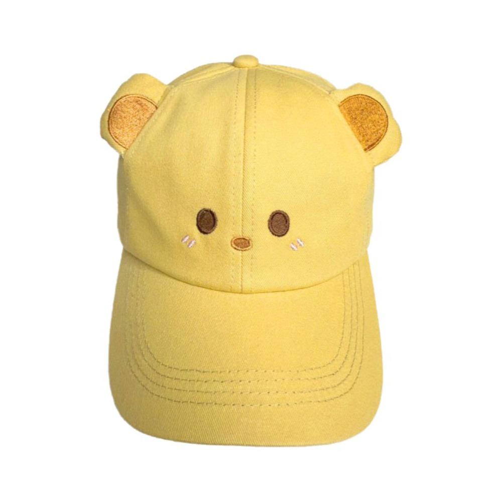 Casual Embroidery Sunshade Duckbill Caps Cartoon Pink Pig Sunshade Hat Adjustable Summer Cap for Women