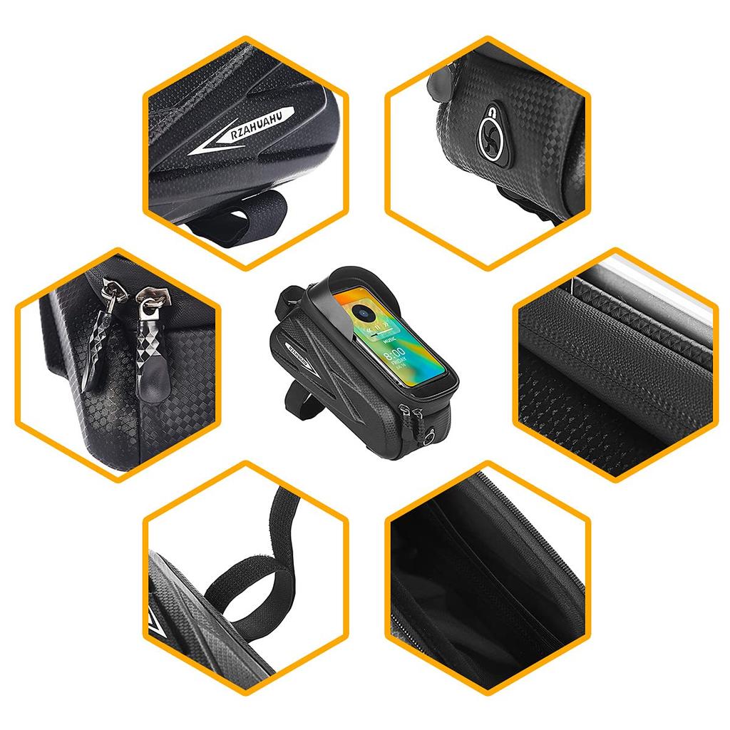 Bicycle Top Tube Road Bike Bicycle Frame Large TPU Easy Installation Bag, Bag, Bag, Bag, Waterproof, Capacity, High-Sensitivity Touch,