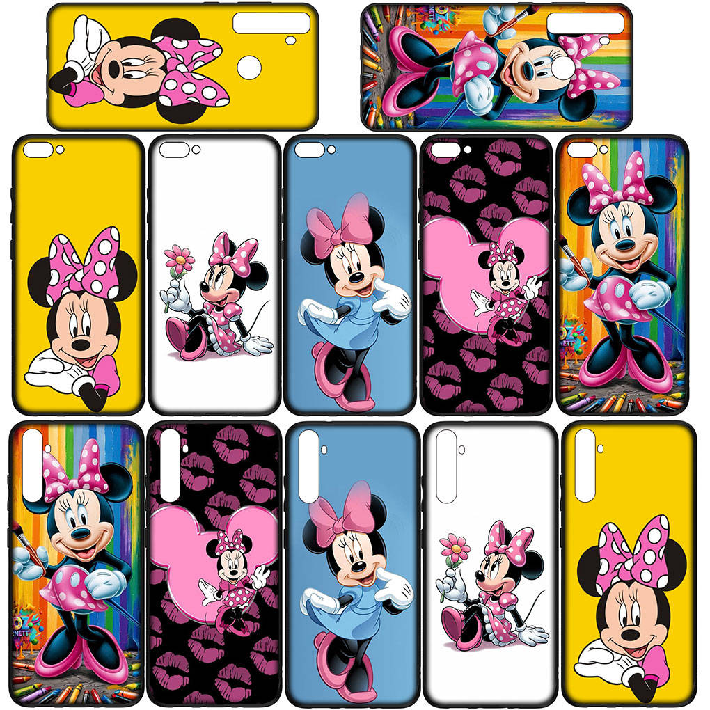 Чехол для телефона Samsung Galaxy S24 S23 iPhone 16 15 14 Xiaomi Redmi Note 13 12 11 8 Plus 10 9 Pro Max X XR A16 OPPO Huawei Minnie Cartoon Mouse Cover