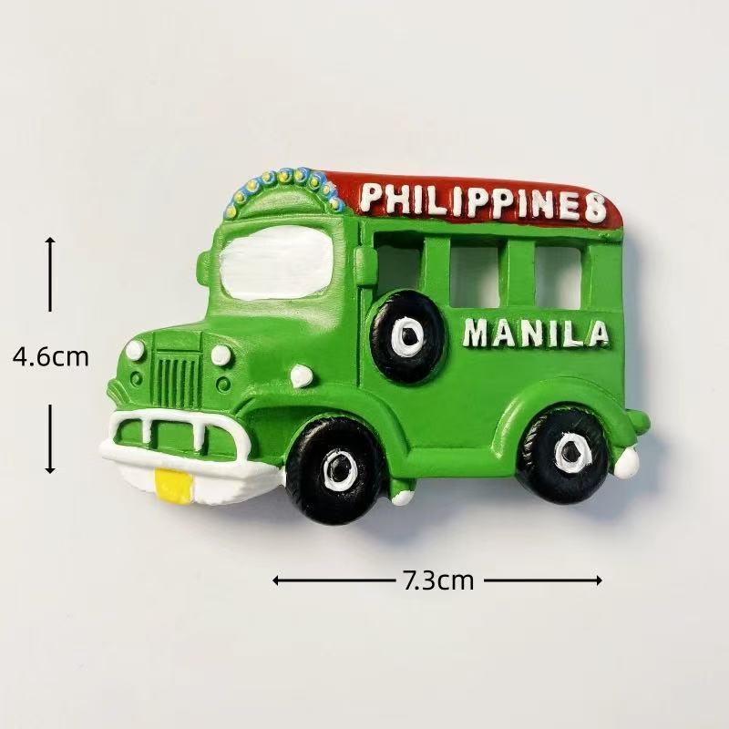 Manila, Philippines Tourism Commemorative Creative 3D Hand drawn Colorful Stunning Car Decoration Magnet Refrigerator Sticker