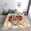 Royal Cat Playing Card Design blanket King of Hearts Style Decor blanket, suitable for use in the bedroom, living room, on the sofa