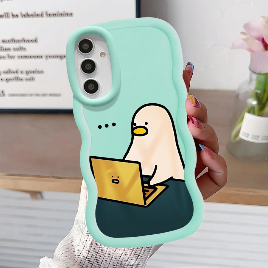 Милый Утенок Мягкий Чехол для Телефона для Samsung Galaxy A11 A12 A13 A21s A14 A16 A52 A15 A33 A05 A03 A04 A06 A22 A53 A23