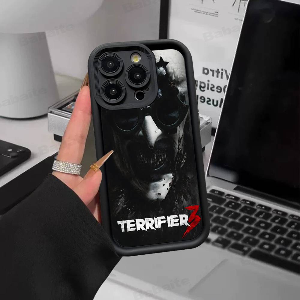 T-Terrifier Funny Horror Phone Case For IPhone 17 16 15 14 Plus 13 12 11 Pro Max Silicone Cover