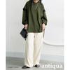 [antiqua] [Antica] switching shirt ladies tops long sleeve PY-00803 Onesize 02 khaki