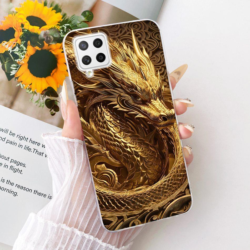 For Samsung Galaxy A22 4G A225F / A22 5G A226B Cool Dragon Tiger Pattern Phone Case For Samsung A22 Soft Silicone TPU Bumpers