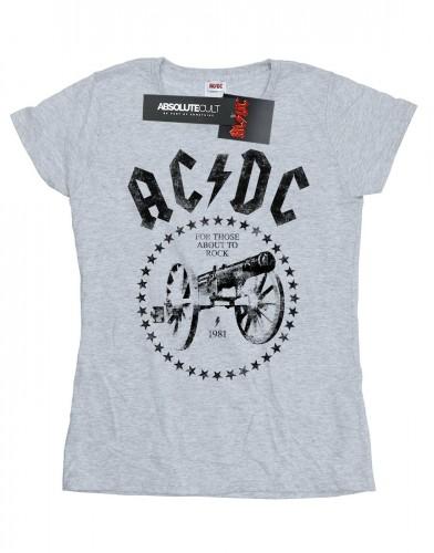 AC/DC Женская/женская хлопковая футболка We Salute You Cannon