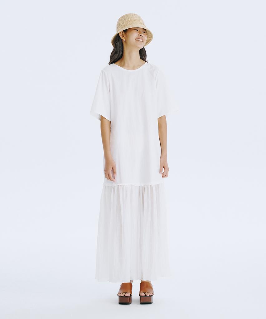 Bundercammer Bare Back Shirring Dress_White