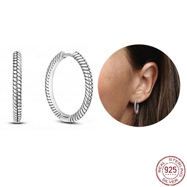 Серьги из стерлингового серебра 925 пробы, настоящее большое сердце, циркон, круглые серьги-кольца для женщин, модные серебряные серьги, ювелирные изделия, подарок