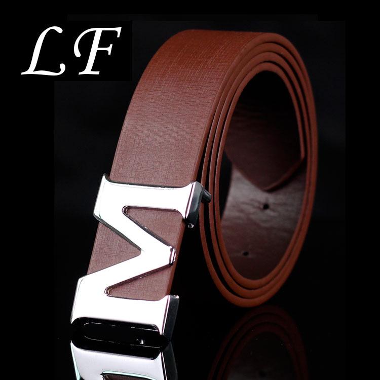 Men's White Smooth Buckle Belt - Korean Style Trendy Youth Fashion
