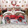 Homewish Kids Merry Christmas Duvet Cover Set 2pcs/3pcs, Xmas Tree Santa Claus Bedding Set, Kawaii Snowman Quilt Cover Set