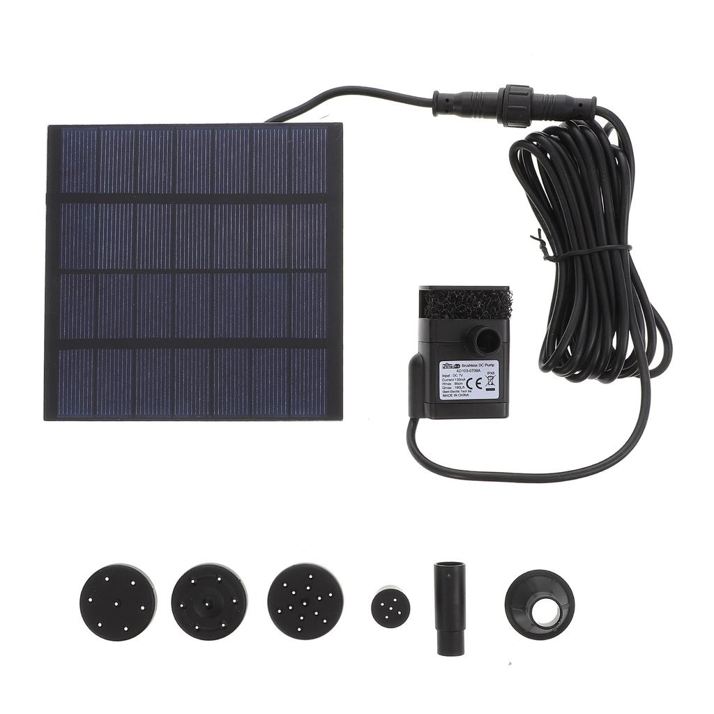 7V 12W Solar Panel Water Pump Black Solar Power Submersible Pump Hard Plastic for Fountain Aquarium Garden Pond