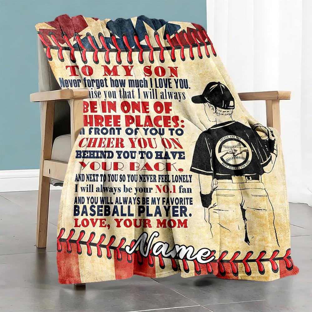 Son1 Personalized Text Blanket Multi-purpose Personalized Blanket Warmthful Decor Throw For Living Room Home Decor Couch Picnics Four Seasons Universa