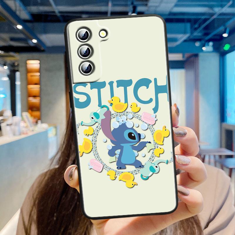 Чехол для телефона Stitch Cartoon Cute для Samsung Galaxy S24 S23 S22 S21 S20 FE S10 S10E Plus Ultra Pro Lite 5G Black TPU