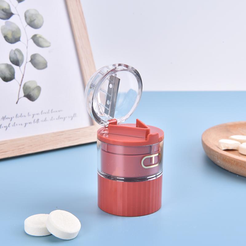4 In 1 4 Layer Portable Tablet Grinder Pill Cutter Medicine Splitter Box