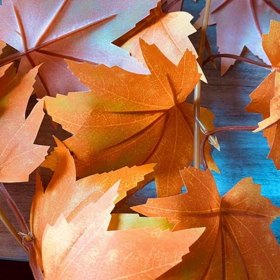 170CM Fall Maple Leaf Garland Indoor Outdoor Hanging Artificial Leaves Plants Vine Rattan Halloween Autumn Mantle Fireplace Porch Decoration
