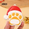 Resin Pet Keepsake for Tree Christmas Ornament, Cute Cat Paw/Bone Shaped Xmas Hanging Decoration Memorial Pendant with Santa Hat Tree, Car Rearview