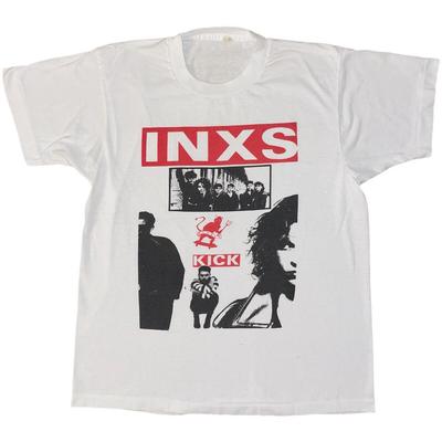 Футболка INXS Band Kick Tour Белая Для Мужчин Женщин Хлопковая Рубашка MK494 Унисекс Футболка