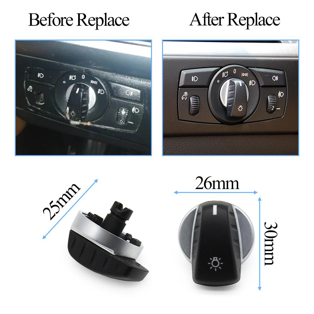 Front Headlight Head Lamp Switch Rrotary Switch Knob Button Cap For BMW 5S E60 X5 X6 E70 E71 E72 Z4 E89 2007-2015 61319134725