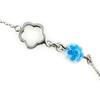 Les Trésors De Lily [K9573] - Blue 'Flora' Silver Bracelet