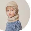 Детская кепка, зимний бархатный шарф, костюм, вязаная шерстяная кепка для мальчиков, теплая кепка с защитой ушей, шапочки с черепами, кепка с рукавами