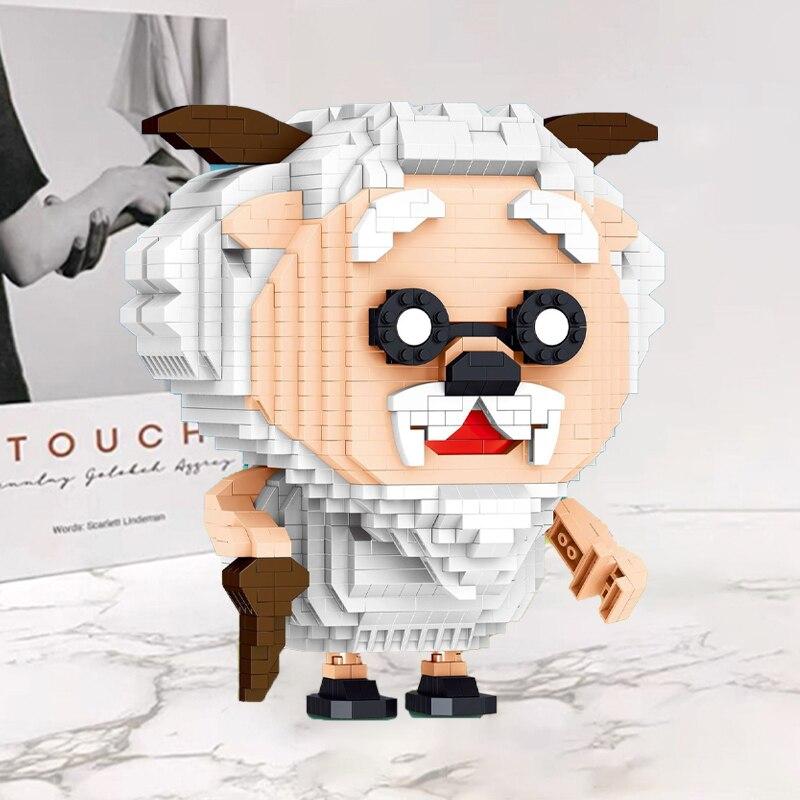 Lezi 8183 Old Smart Sheep Stupid Wolf Cartoon Animal Monster Pet DIY Mini Diamond Blocks Bricks Building Toy for Children No Box