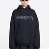 Balenciaga Женская толстовка с капюшоном Slime Широкий крой Черный 675003TLVF21069