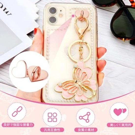 Подвеска для брелока смартфоны ремешок для смартфона кольцо набор 2 шт. в форме сердца/ленты серебристый/розовое золото клеевой тип аксессуары для DIY включает металл