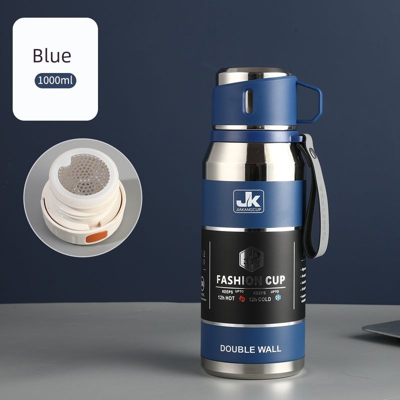 316 Stainless Steel Portable Large-Capacity Thermos Cup for Male and Female Students, 1-Liter Tea Cup, Outdoor Car-Mounted Water Cup Kettle