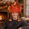 Soft Skin Friendly Holiday Hat Funny Turkey for Adults, Thanksgiving Costume Accessory, Novelty Creative Role Play Knitted Women, Men, Fall